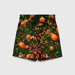 Детские шорты Новогодние игрушки на ветках