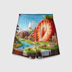 Детские шорты Клубничная планета - нейроарт фантазия