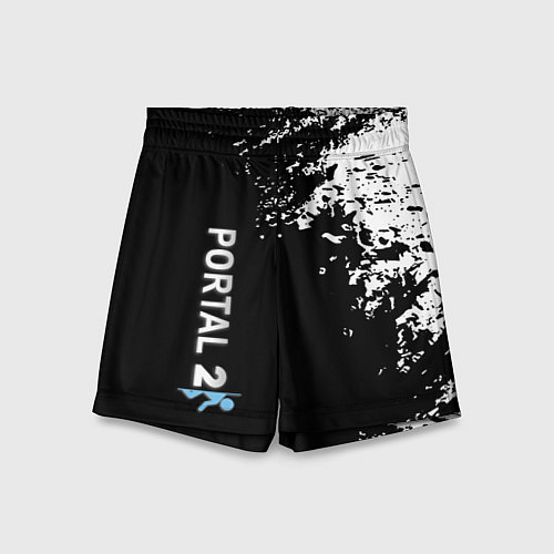 Детские шорты Portal краски черно белый / 3D-принт – фото 1