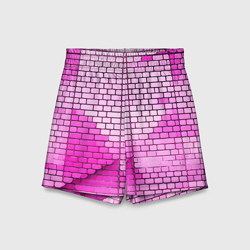 Детские шорты Розовые кирпичики / 3D-принт – фото 1