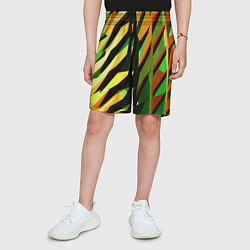 Шорты детские Чёрно-жёлтая абстракция, цвет: 3D-принт — фото 2
