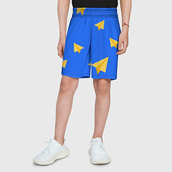 Шорты детские Желтый самолетик, цвет: 3D-принт — фото 2