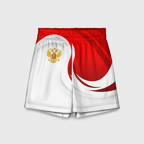 Детские шорты Россия - красный и белый / 3D-принт – фото 1
