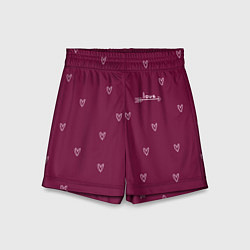 Шорты детские Сердца ко дню Святого Валентина, цвет: 3D-принт