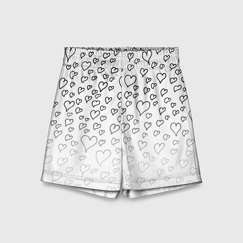 Детские шорты Рисованные сердца / 3D-принт – фото 1