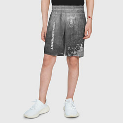 Шорты детские Lamborghini - grey gradient вертикально, цвет: 3D-принт — фото 2