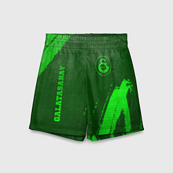 Шорты детские Galatasaray - green gradient вертикально, цвет: 3D-принт
