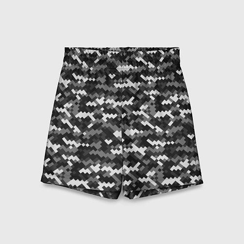 Детские шорты Серая пиксельная текстура / 3D-принт – фото 1