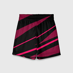 Детские шорты Чёрный с розовым абстракция полосы