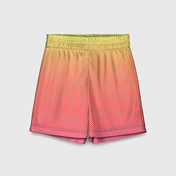 Шорты детские Жёлто-красный градиент в мелкий горошек, цвет: 3D-принт