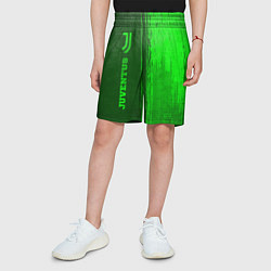 Шорты детские Juventus - green gradient по-вертикали, цвет: 3D-принт — фото 2