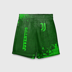 Шорты детские Juventus - green gradient вертикально, цвет: 3D-принт