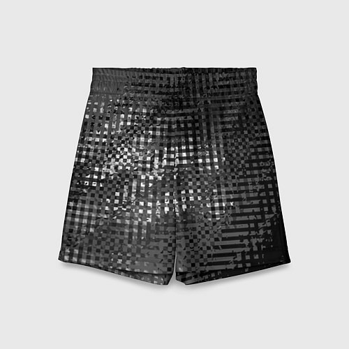 Детские шорты Тёмный чёрно-серый абстарктный / 3D-принт – фото 1