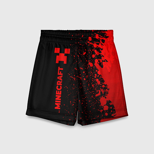 Детские шорты Minecraft - red gradient по-вертикали / 3D-принт – фото 1