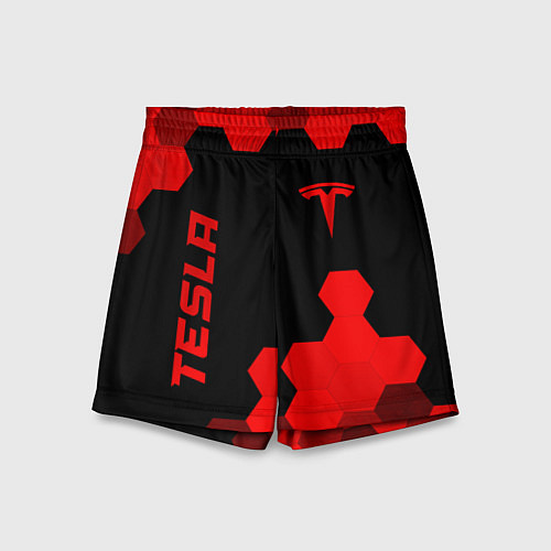 Детские шорты Tesla - red gradient вертикально / 3D-принт – фото 1