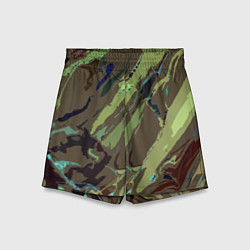 Шорты детские Абстракция тон хаки, цвет: 3D-принт