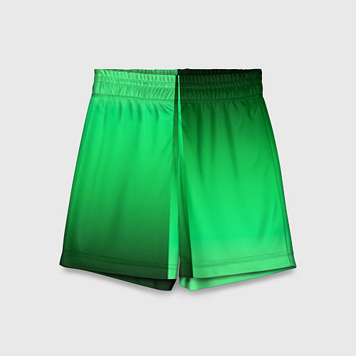 Детские шорты Чёрно-зелёный градиент пополам / 3D-принт – фото 1