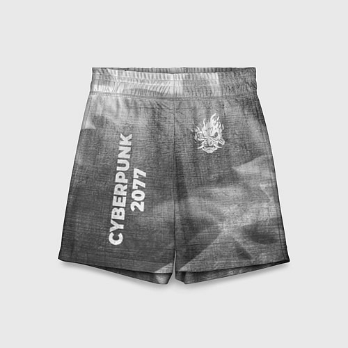 Детские шорты Cyberpunk 2077 - grey gradient вертикально / 3D-принт – фото 1