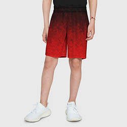 Шорты детские Чёрно-красный текстурный градиент, цвет: 3D-принт — фото 2