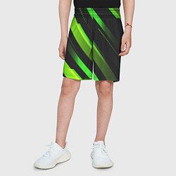 Шорты детские Color black green, цвет: 3D-принт — фото 2