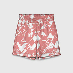 Детские шорты Розовый с белыми вставками абстрактный