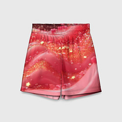 Шорты детские Розовая волнистая блестящая текстура, цвет: 3D-принт