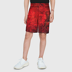 Шорты детские Абстракция - red shabby wall, цвет: 3D-принт — фото 2