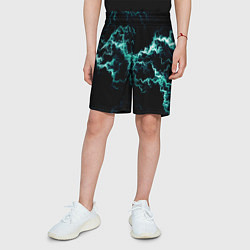 Шорты детские Lightning light blue glow, цвет: 3D-принт — фото 2