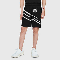 Шорты детские Ведьмак лого геометрия, цвет: 3D-принт — фото 2