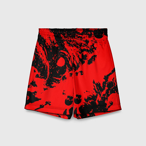 Детские шорты Чёрно-красный абстрактный / 3D-принт – фото 1