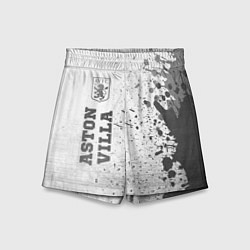 Шорты детские Aston Villa - white gradient по-вертикали, цвет: 3D-принт