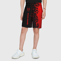Шорты детские Watch Dogs - red gradient по-вертикали, цвет: 3D-принт — фото 2