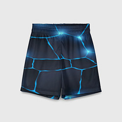 Шорты детские Неоновый космический фон потрескавшееся земля, цвет: 3D-принт