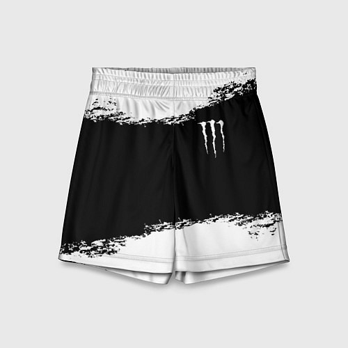 Детские шорты Monster energy белые краски / 3D-принт – фото 1