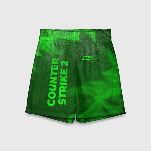 Детские шорты Counter Strike 2 - green gradient вертикально / 3D-принт – фото 1