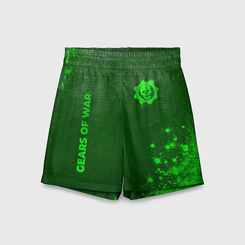 Детские шорты Gears of War - green gradient вертикально / 3D-принт – фото 1