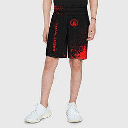 Шорты детские Great Wall - red gradient вертикально, цвет: 3D-принт — фото 2