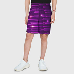 Шорты детские Цветные светящиеся полосы, цвет: 3D-принт — фото 2