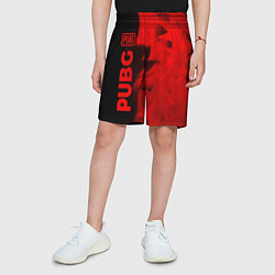 Шорты детские PUBG - red gradient по-вертикали, цвет: 3D-принт — фото 2