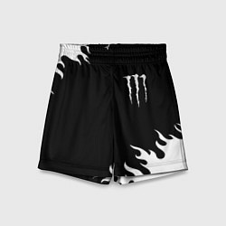 Детские шорты Monster energy белый огонь