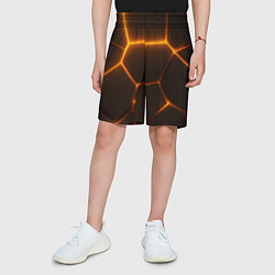 Шорты детские Оранжевое свечение текстура, цвет: 3D-принт — фото 2