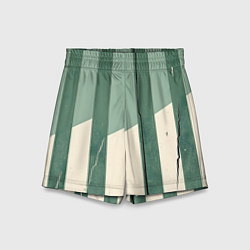 Шорты детские Зеленые полосы, цвет: 3D-принт