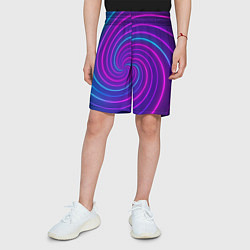 Шорты детские Сине-фиолетовая спираль, цвет: 3D-принт — фото 2