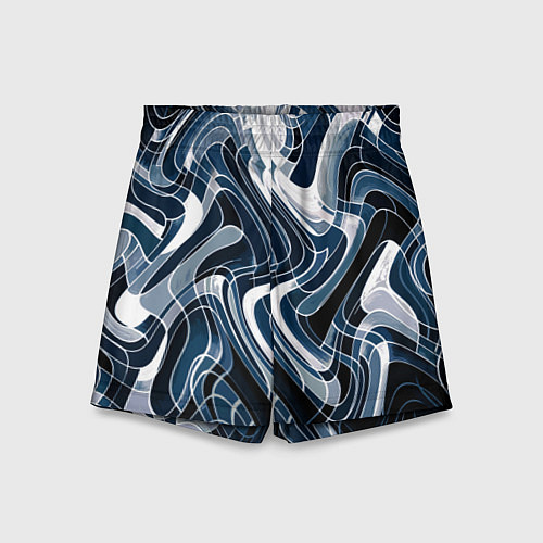 Детские шорты Тёмно-синий искажённая абстракция / 3D-принт – фото 1