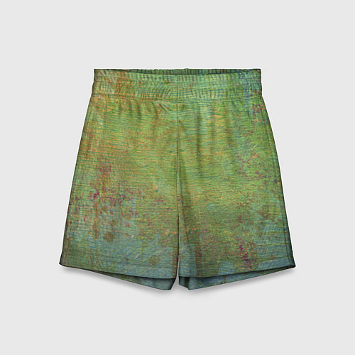 Детские шорты Абстракция - green oil stain / 3D-принт – фото 1
