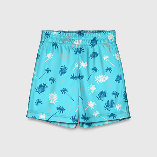Детские шорты Текстура голубой гавайской рубашки / 3D-принт – фото 1