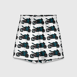 Шорты детские Motorbike blue, цвет: 3D-принт