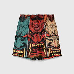 Шорты детские Demons Oni - neuroart, цвет: 3D-принт