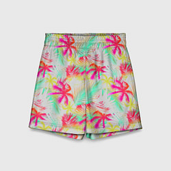 Шорты детские Palm yellow pink, цвет: 3D-принт