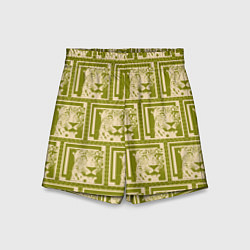 Детские шорты Леопард в оливковом